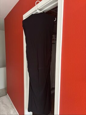 a new day Black Crewneck Ruched Dress